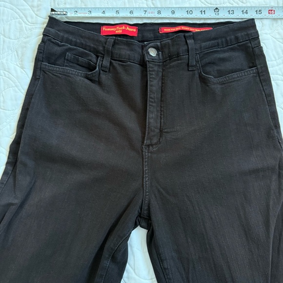 NYDJ Black High-Waist Straight-Leg‎ Stretch Tummy Tuck Jeans Women's Medium EUC - Picture 7 of 11